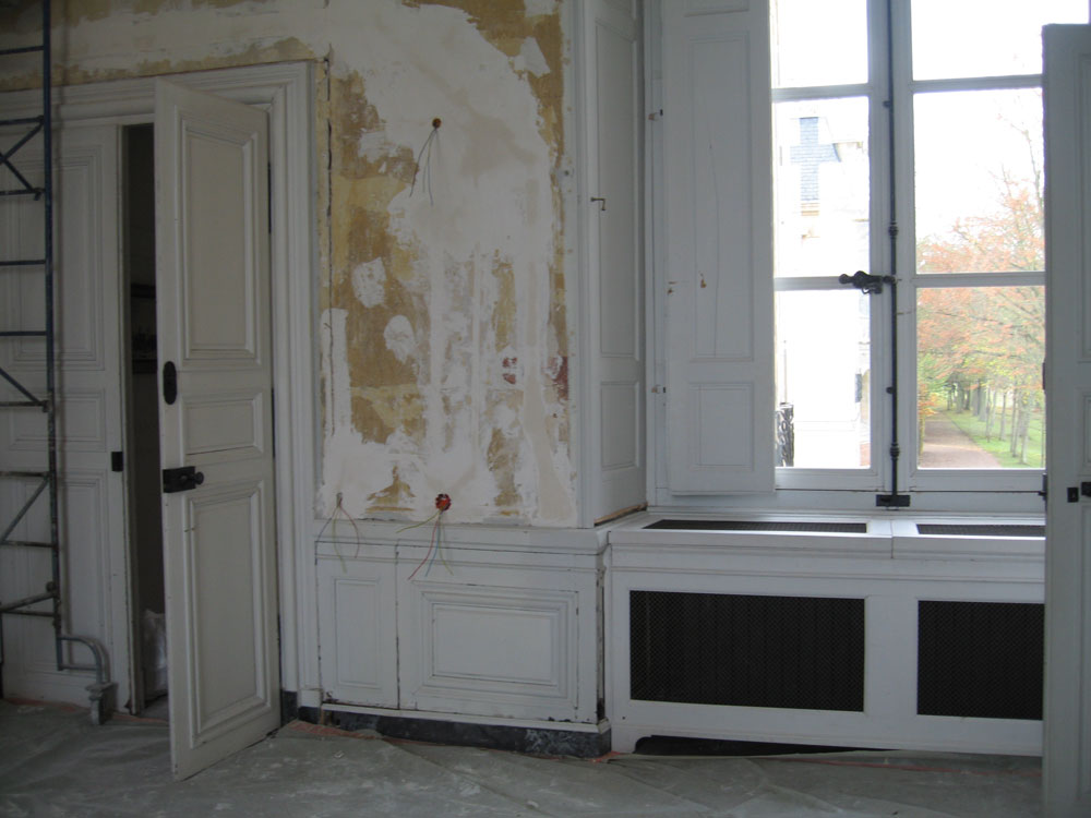 Chantier d'électricité au Château d'Anet, Monument Historique en Eure-et-Loir